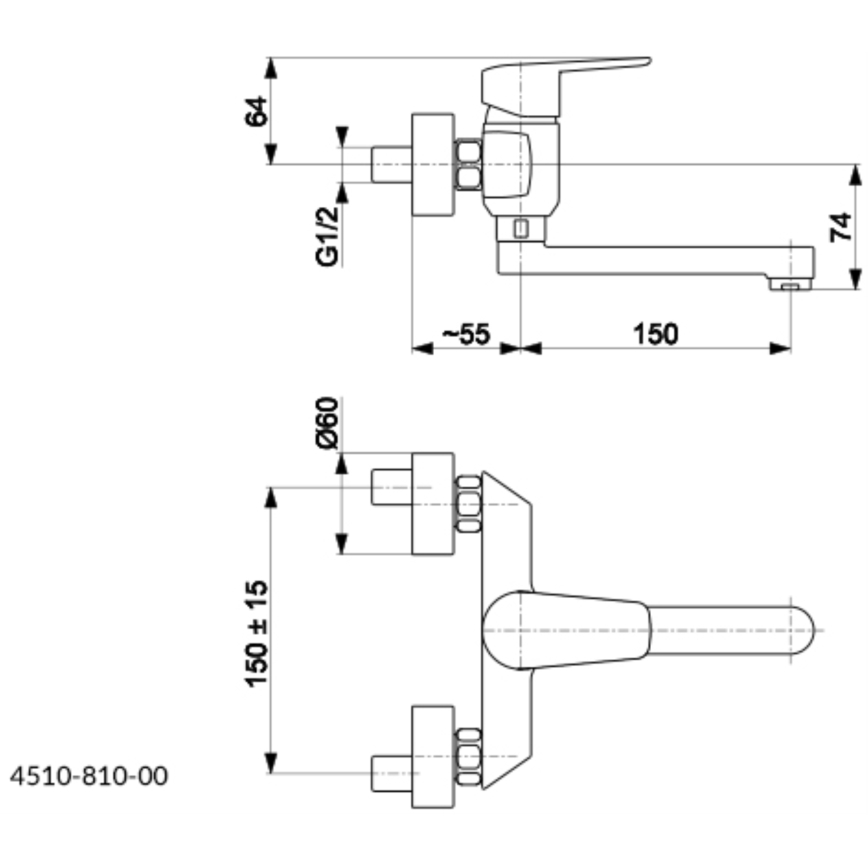KFA Armatura 4510-810-00 - Kran till handfat GERMAN skinande krom
