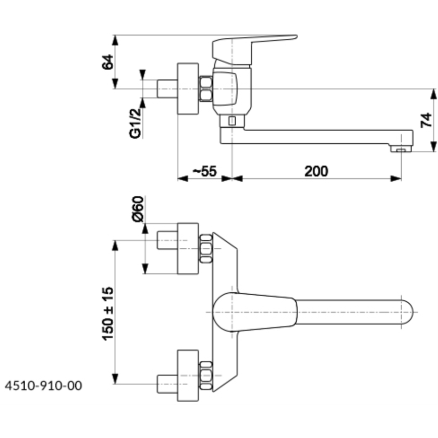 KFA Armatura 4510-910-00 - Vaskkran GERMAN skinande krom
