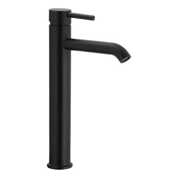 KFA Armatura 5032-612-81 - Kran till handfat + avlopp med bräddavlopp MOZA 33 cm matt svart