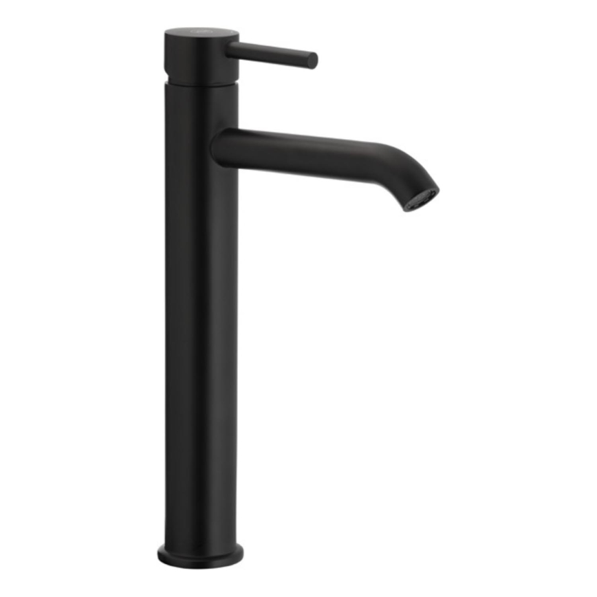 KFA Armatura 5032-612-81 - Kran till handfat + avlopp med bräddavlopp MOZA 33 cm matt svart
