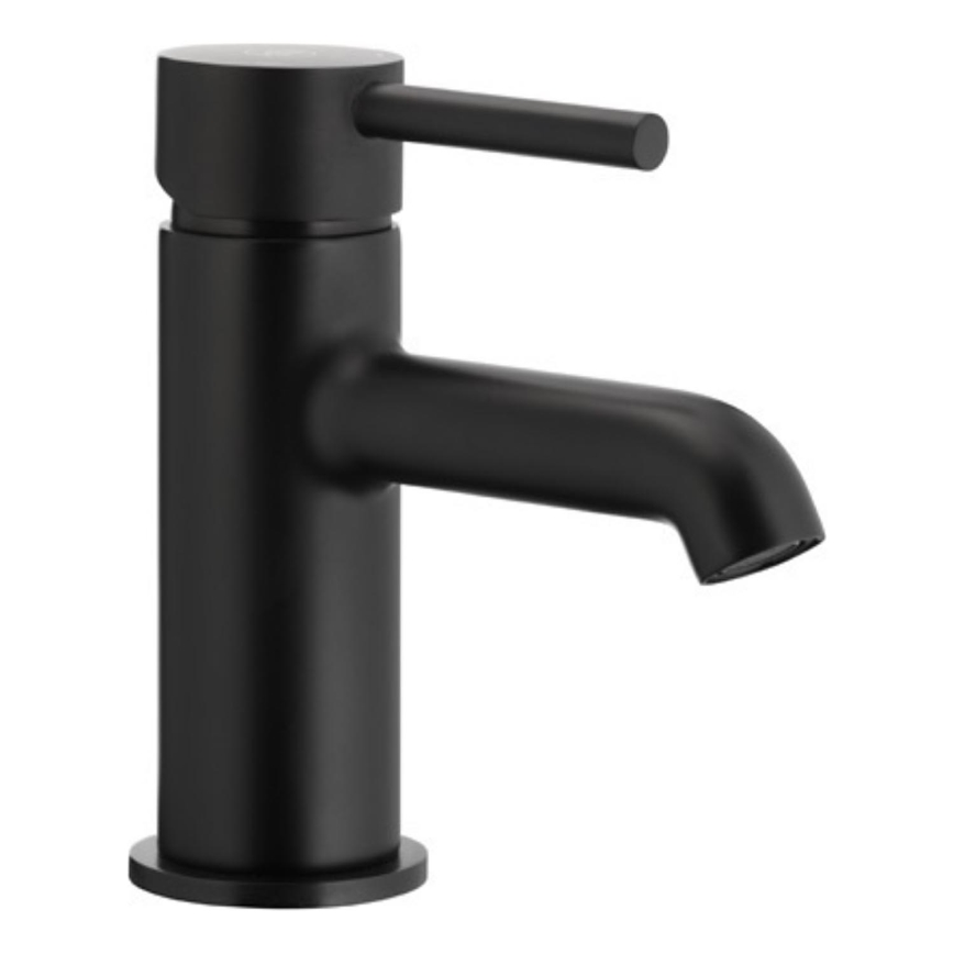 KFA Armatura 5032-815-81 - Kran till handfat + avlopp med bräddavlopp MOZA 15,2 cm matt svart