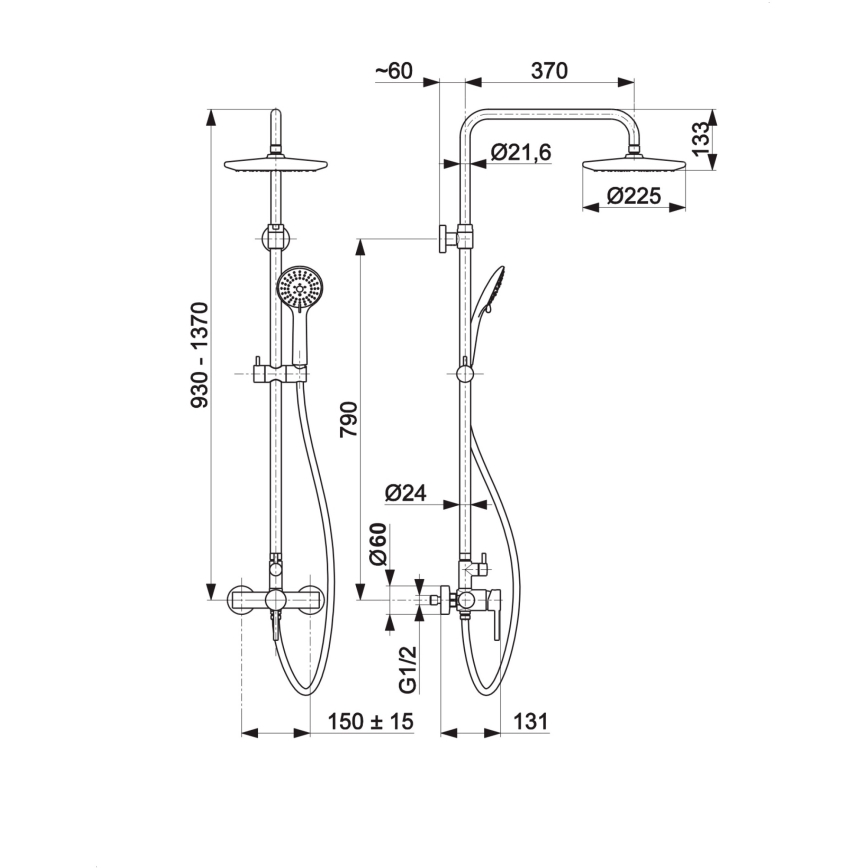 KFA Armatura 5036-910-00 - Dusch med kran MOZA skinande krom