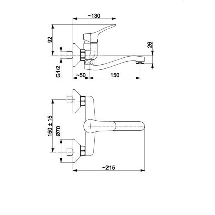 KFA Armatura 5240-810-00 - Kran till handfat MORRIS skinande krom