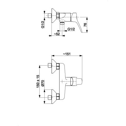 KFA Armatura 5246-010-00 - Kran till badkar MORRIS skinande krom