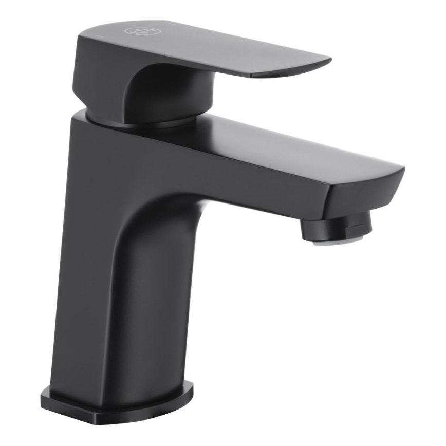 KFA Armatura 5532-815-81 - Kran till handfat + avlopp med bräddavlopp MOKAIT 13,9 cm mässing/matt svart