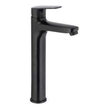KFA Armatura 5552-712-81 - Kran till handfat + avlopp med bräddavlopp OTAVA 30,2 cm matt svart