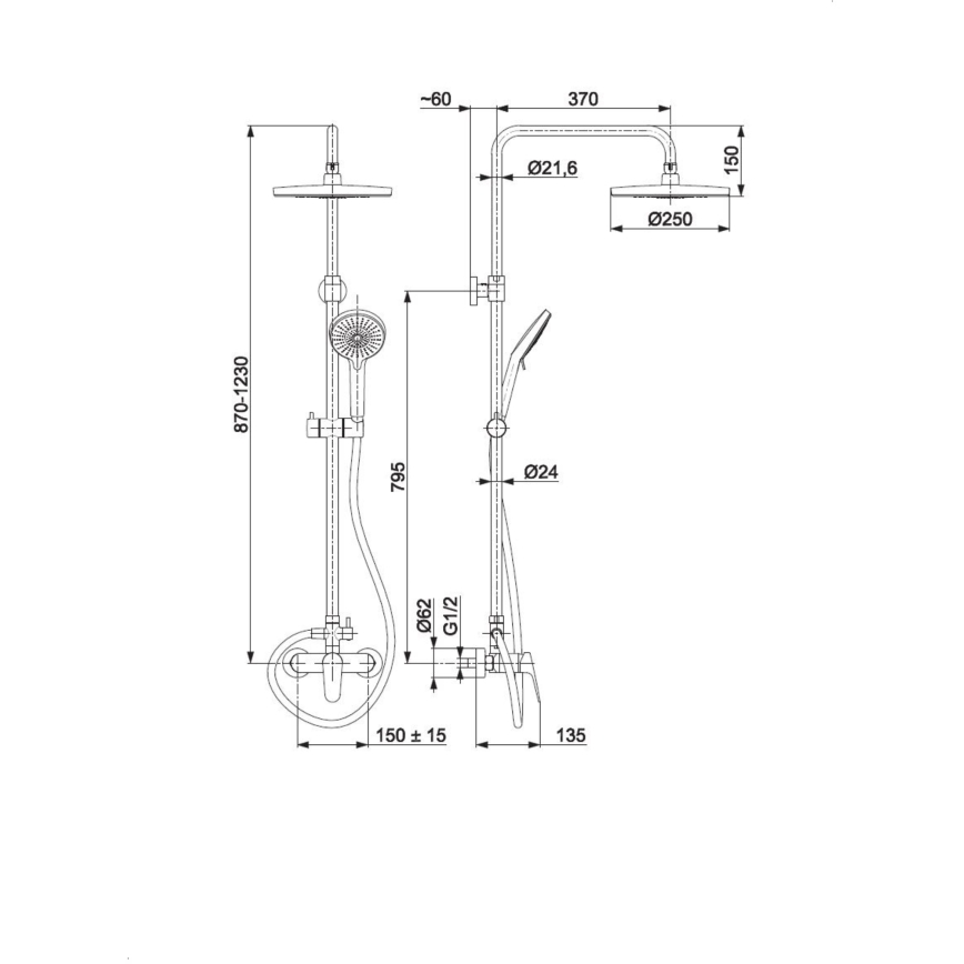 KFA Armatura 5556-910-00 - Dusch med kran OTAVA skinande krom