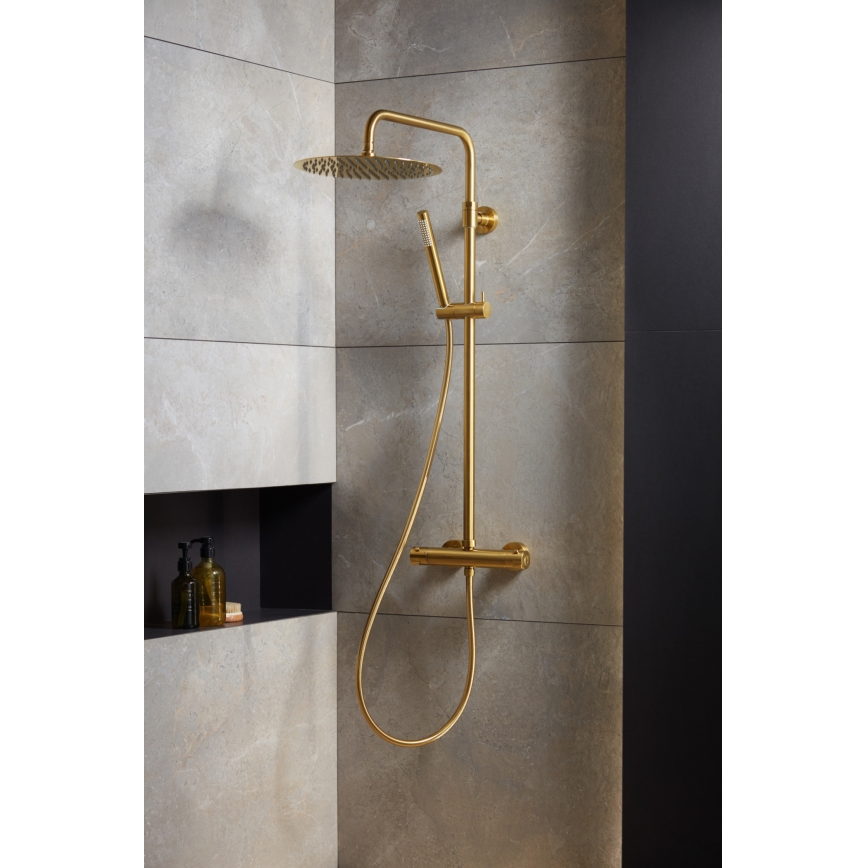 KFA Armatura 5736-920-31 - Dusch set med termostatkran MOZA mark guld
