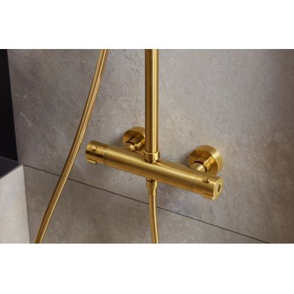 KFA Armatura 5736-920-31 - Dusch set med termostatkran MOZA mark guld