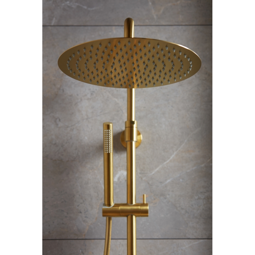 KFA Armatura 5736-920-31 - Dusch set med termostatkran MOZA mark guld