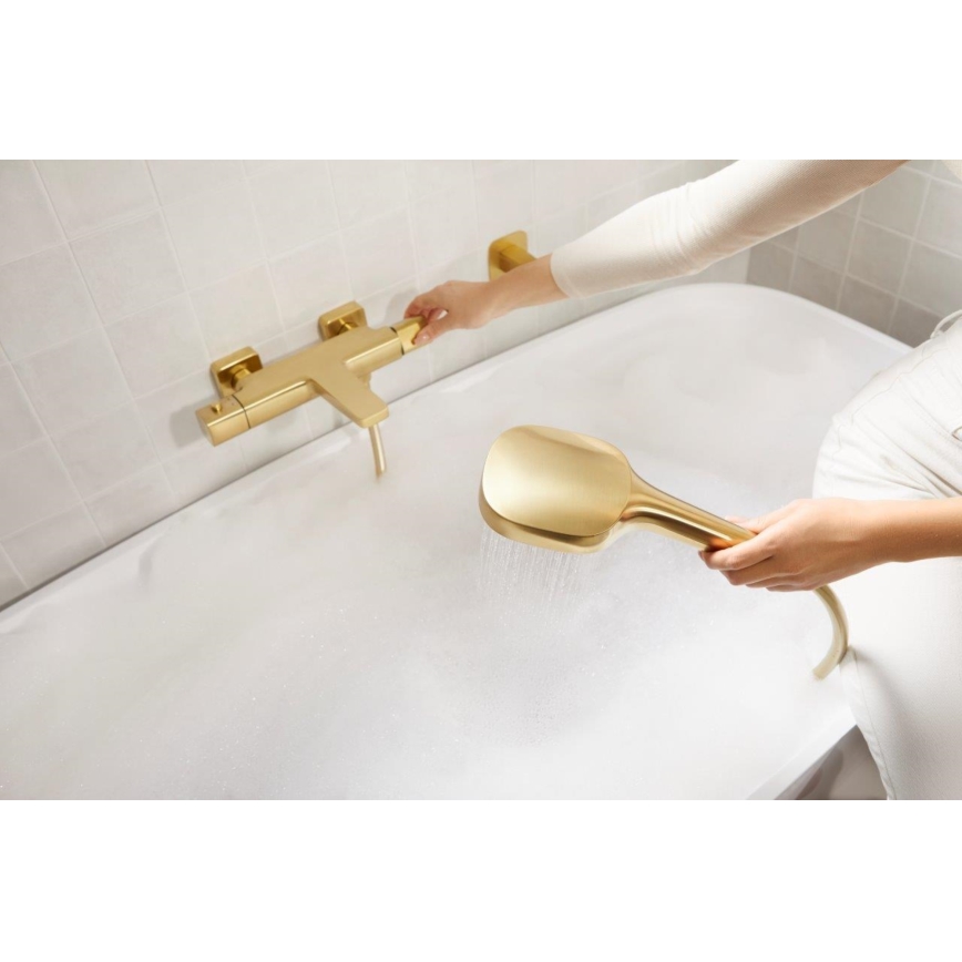 KFA Armatura 5756-910-31 - Duschset med termostatblandare MALAGA, borstad guldfinish