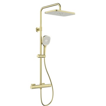 KFA Armatura 5756-910-31 - Duschset med termostatblandare MALAGA, borstad guldfinish