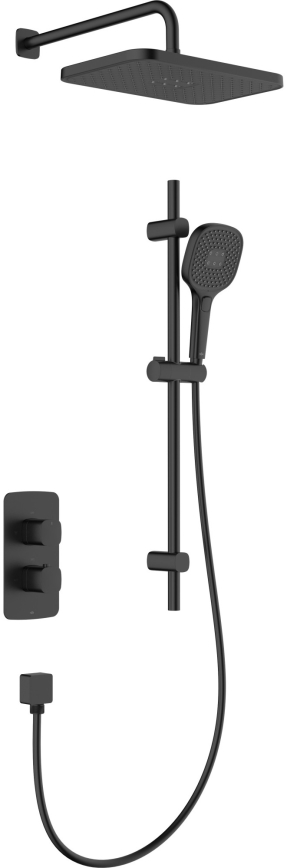 KFA Armatura 5759-301-81 - Duschset med termostatisk inbyggnadsblandare MALAGA svart