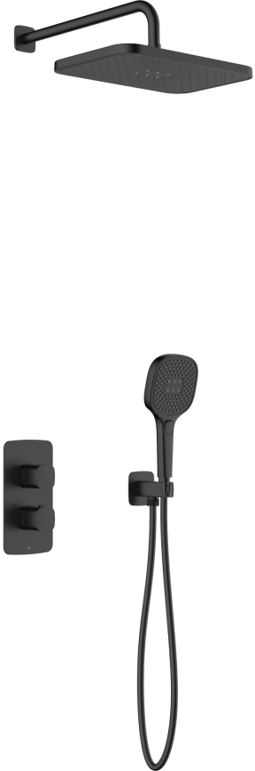 KFA Armatura 5759-501-81 - Duschset med termostatisk dold blandare MALAGA svart