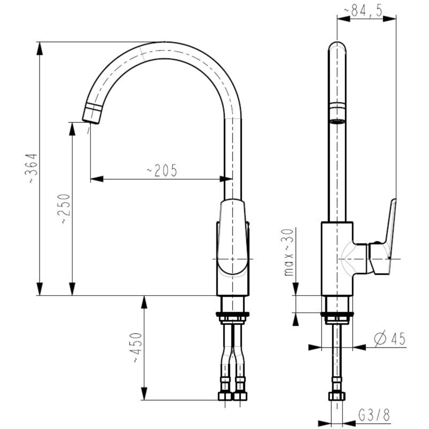 KFA Armatura 6513-915-00 - Vaskkran ONYKS skinande krom