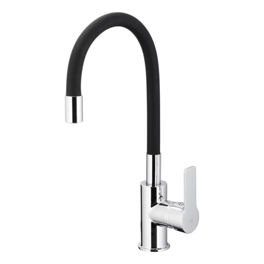 KFA Armatura 6553-915-00 - Vaskkran med flexibel arm RUMBA 40,5 cm svart/skinande krom