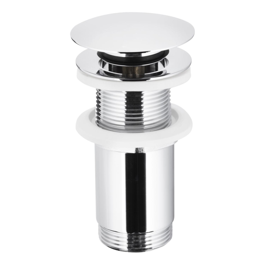 KFA Armatura 660-253-00 - Tvättställsavlopp utan bräddavlopp CLICK-CLACK diameter 6,6 cm skinande krom