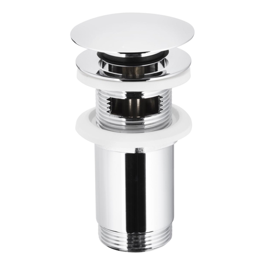 KFA Armatura 660-254-00 - Tvättställ avlopp med bräddavlopp CLICK-CLACK diameter 6,6 cm skinande krom