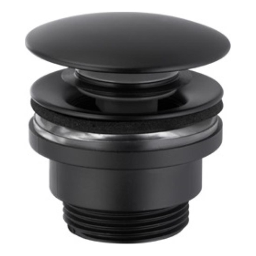 KFA Armatura 660-310-81 - Tvättställsavlopp CLICK-CLACK diameter 6,6 cm mässing/matt svart