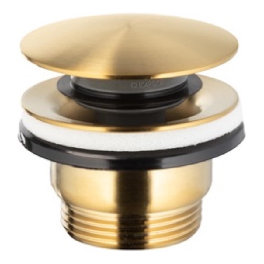 KFA Armatura 660-320-31 - Tvättställsavlopp CLICK-CLACK diameter 6,6 cm rostfri/mark guld