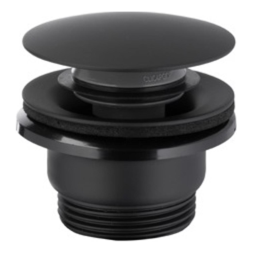 KFA Armatura 660-320-81 - Tvättställsavlopp CLICK-CLACK diameter 6,6 cm rostfri/matt svart