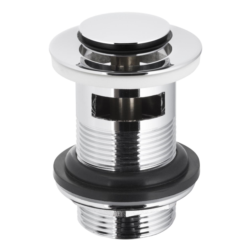 KFA Armatura 660-354-00 - Tvättställ avlopp med bräddavlopp CLICK-CLACK diameter 6,2 cm skinande krom
