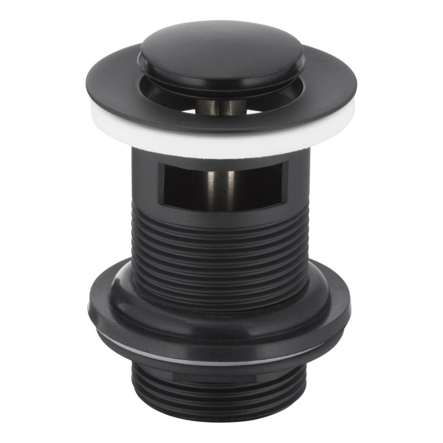 KFA Armatura 660-354-81 - Tvättställ avlopp med bräddavlopp CLICK-CLACK diameter 6,2 cm mässing/matt svart