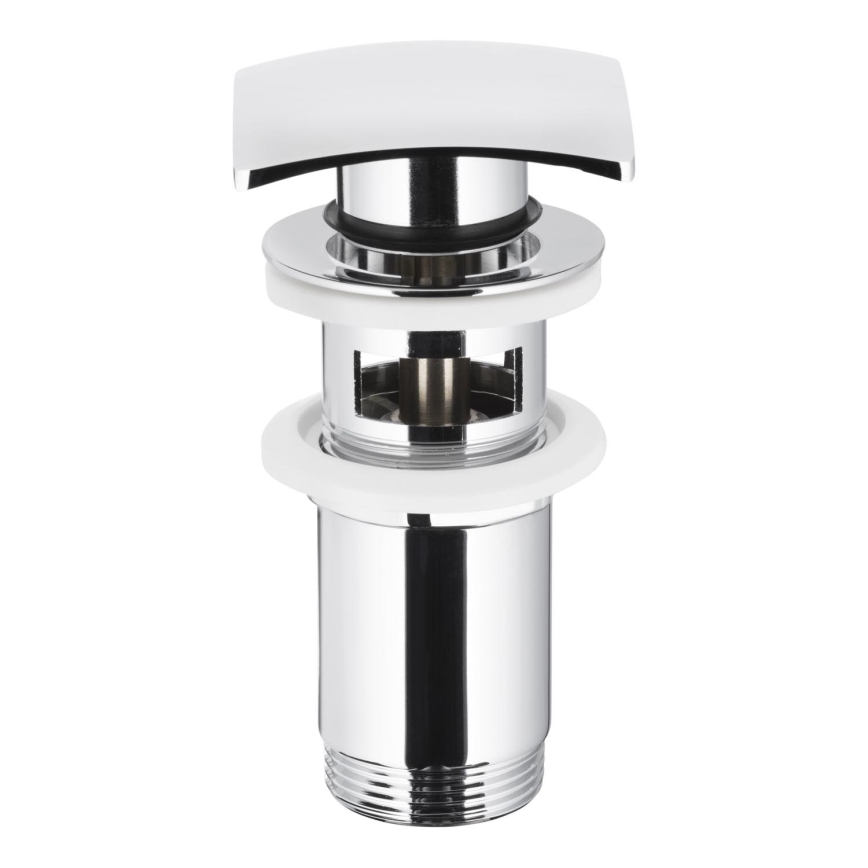 KFA Armatura 660-454-00 - Tvättställ avlopp med bräddavlopp CLICK-CLACK 7x7 cm skinande krom