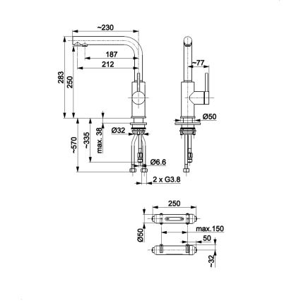 KFA Armatura 6623-912-22 - Filtrerad vattenkran DUERO PURE rostfri + filter