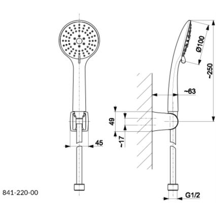 KFA Armatura 841-220-81 - Dusch set MOZA matt svart