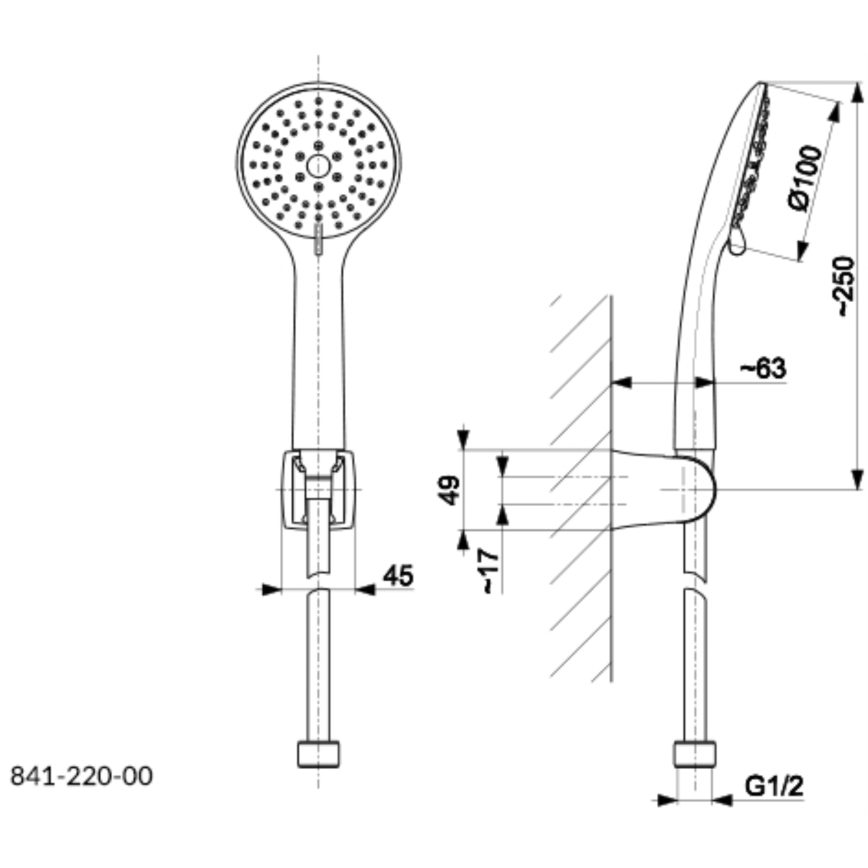KFA Armatura 841-220-81 - Dusch set MOZA matt svart
