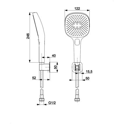 KFA Armatura 841-255-81 - Duschset MALAGA svart