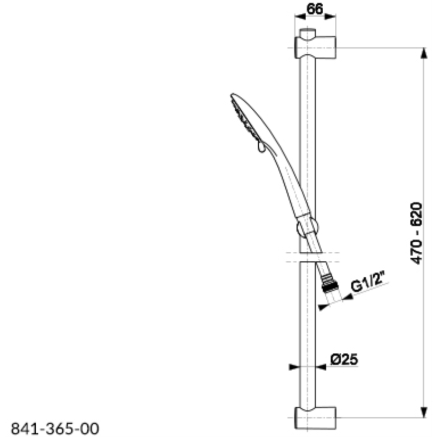 KFA Armatura 841-365-00 - Dusch set MOZA skinande krom