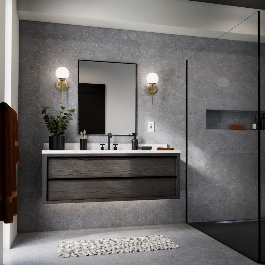 Kichler - LED Vägglampa för badrum BENNO 1xG9/3W/230V IP44 mässing