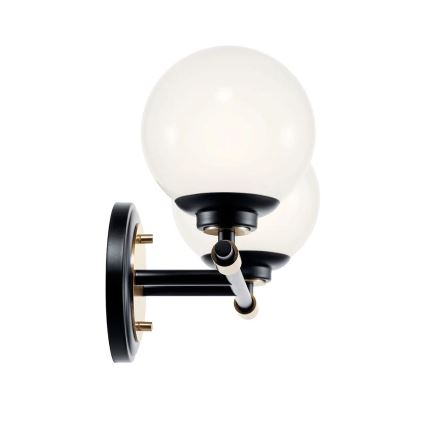 Kichler - LED-badrumsvägglampa BENNO 2xLED/3W/230V svart/guld IP44