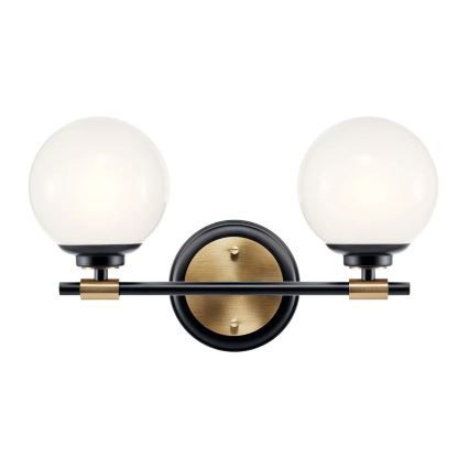 Kichler - LED-badrumsvägglampa BENNO 2xLED/3W/230V svart/guld IP44