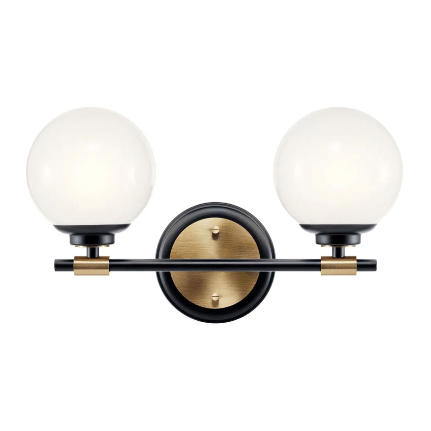 Kichler - LED-badrumsvägglampa BENNO 2xLED/3W/230V svart/guld IP44