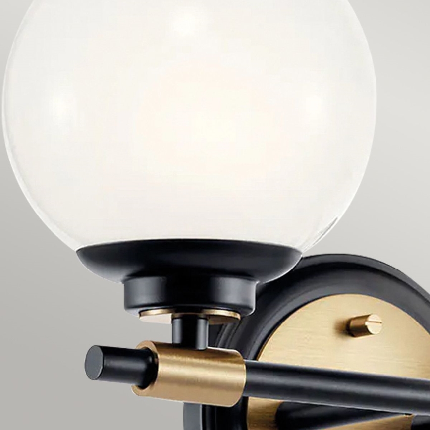 Kichler - LED-badrumsvägglampa BENNO 2xLED/3W/230V svart/guld IP44