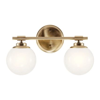 Kichler - LED Vägglampa för badrum BENNO 2xG9/3W/230V IP44 mässing