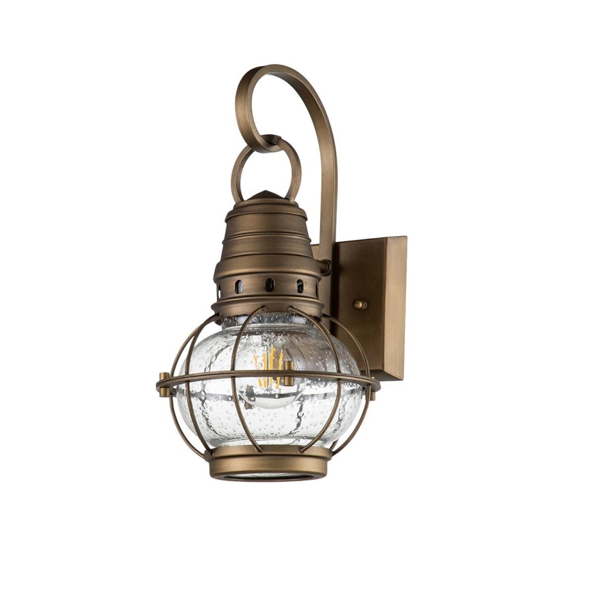 Kichler - Utomhusvägglampa BRIDGE POINT 1xE27/60W/230V IP44 mässing