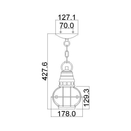 Kichler - Utomhuspendel med kedja BRIDGE POINT 1xE27/60W/230V IP44 brons
