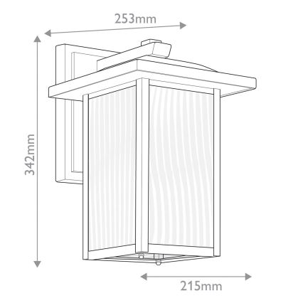 Kichler - Utomhusvägglampa CAPPANNA M 1xE27/60W/230V IP44 svart