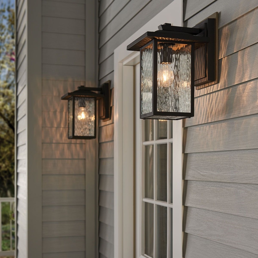 Kichler - Vägglampa för utomhusbruk CAPPANNA 1xE27/60W/230V IP44 svart