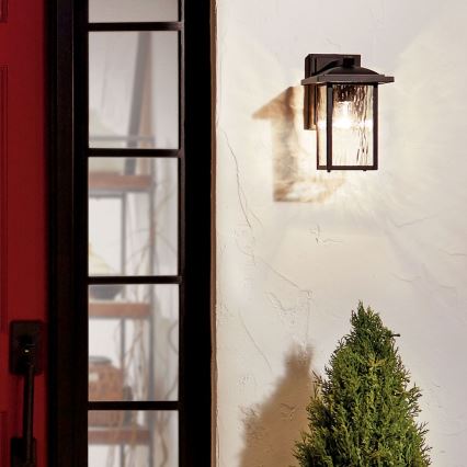 Kichler - Vägglampa för utomhusbruk CAPPANNA 1xE27/60W/230V IP44 svart