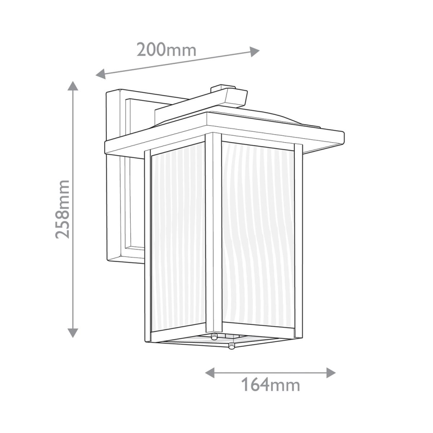 Kichler - Vägglampa för utomhusbruk CAPPANNA 1xE27/60W/230V IP44 svart