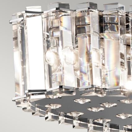 Kichler - LED badrumsljuskrona på textilsladd CRYSTAL SKYE 12xG9/3W/230V IP44