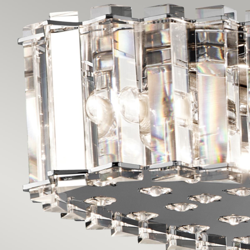 Kichler - LED badrumsljuskrona på textilsladd CRYSTAL SKYE 12xG9/3W/230V IP44