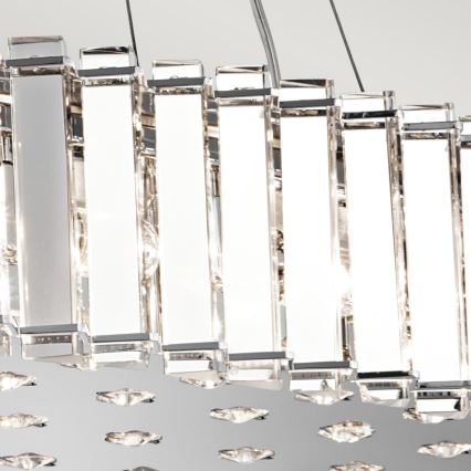 Kichler - LED badrumsljuskrona på textilsladd CRYSTAL SKYE 12xG9/3W/230V IP44