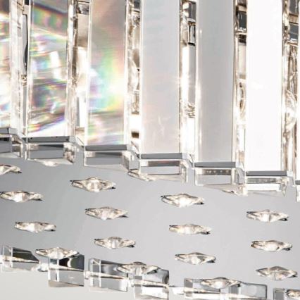 Kichler - LED badrumsljuskrona på textilsladd CRYSTAL SKYE 12xG9/3W/230V IP44