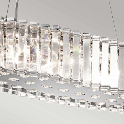 Kichler - LED badrumsljuskrona på textilsladd CRYSTAL SKYE 8xG9/3W/230V IP44